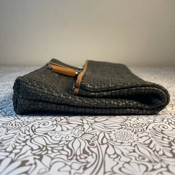 Escada Woven Leather Fold-Over Clutch 80% Off Est. - Picture 4 of 16